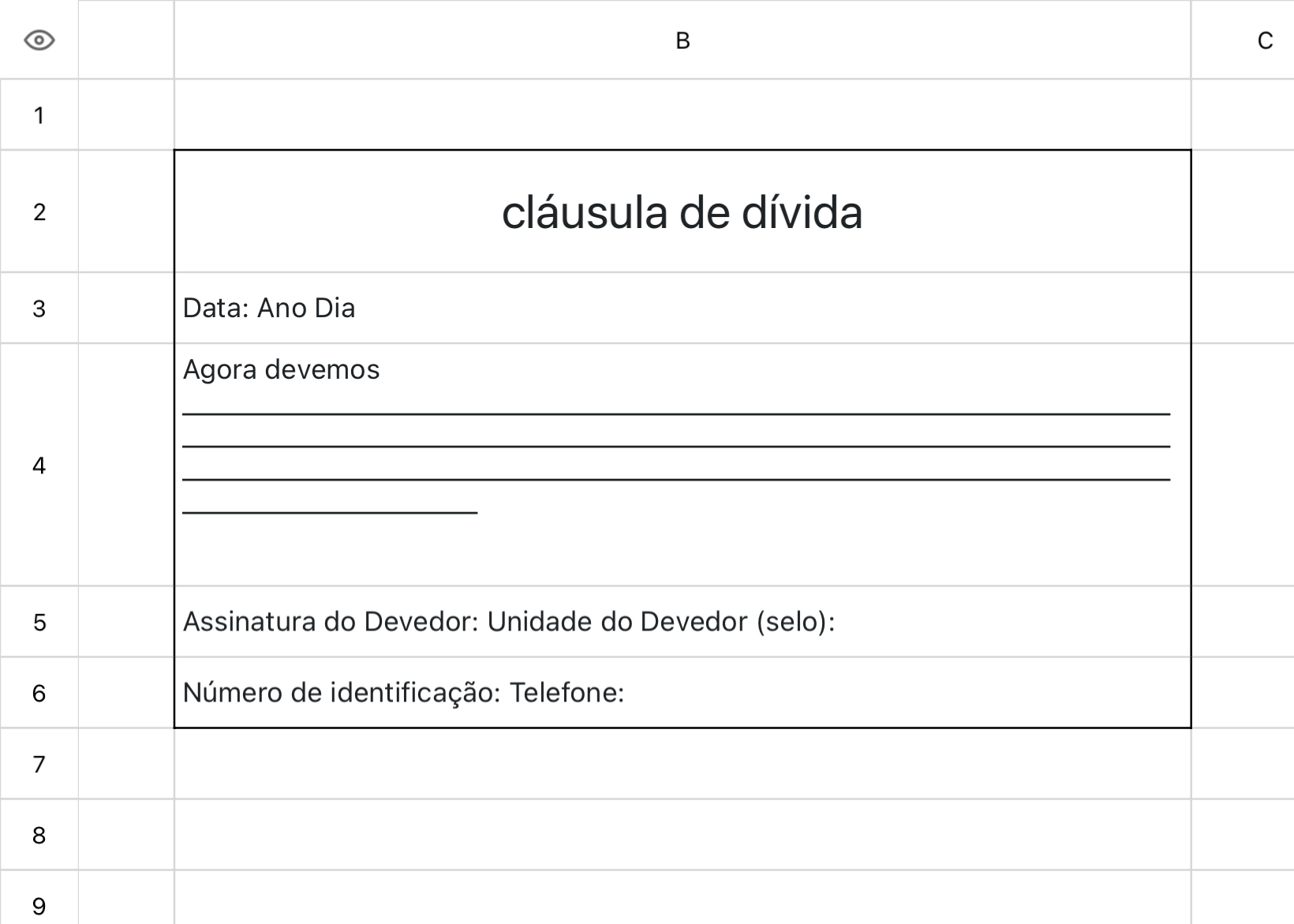 cláusula de dívida